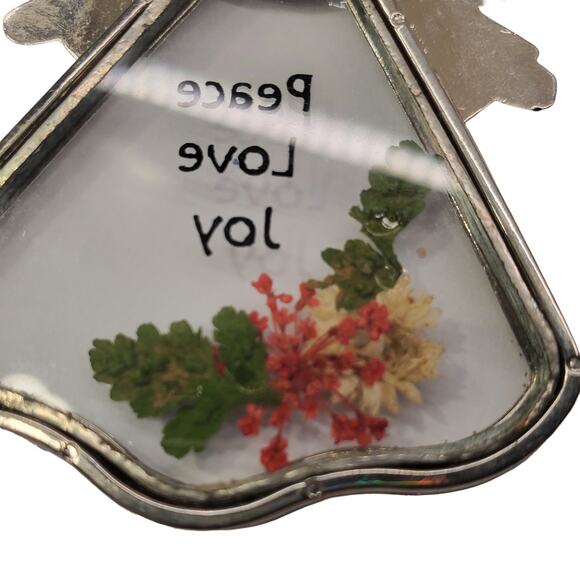 Ganz Glass Angel Ornament Peace Love Joy Christmas Ornament - Picture 7 of 9